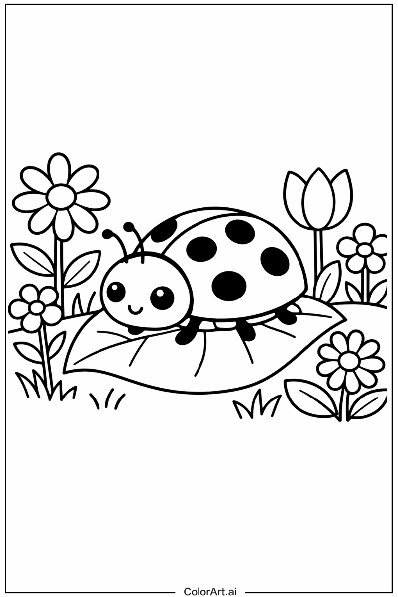 Ladybug in a Garden 2