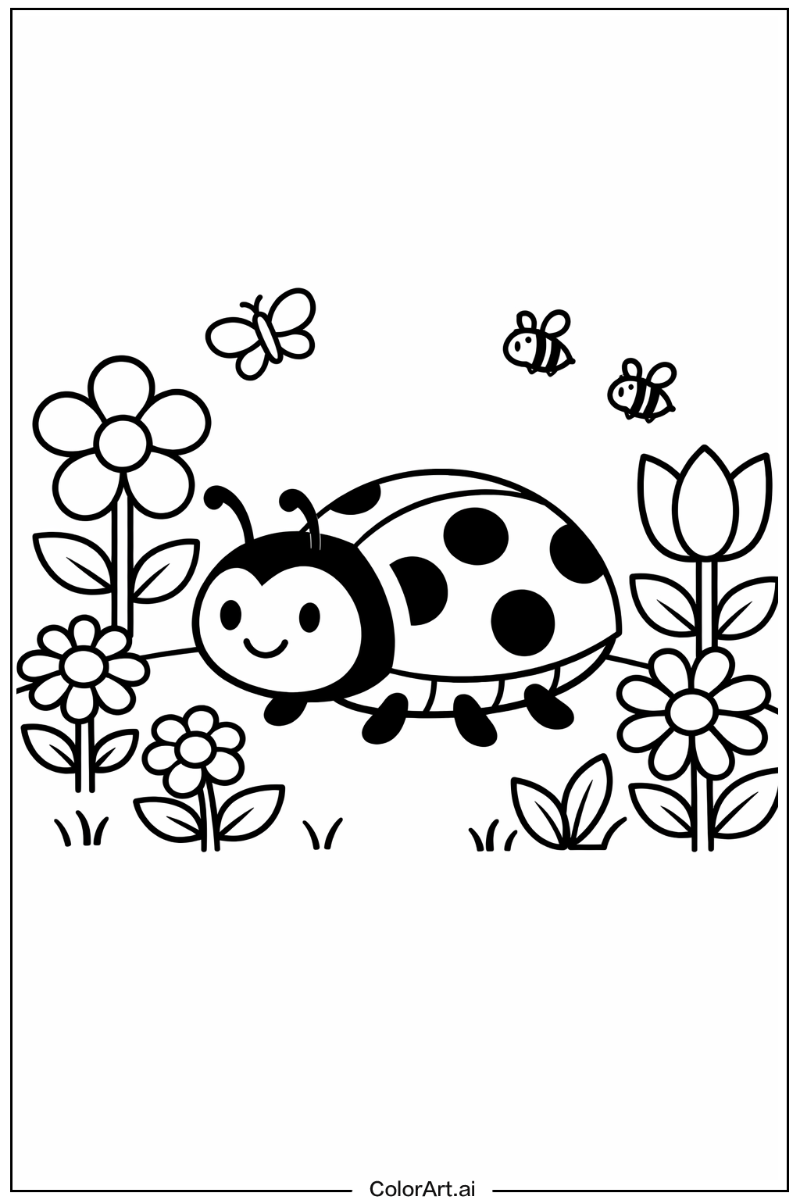 Ladybug in a Garden 3