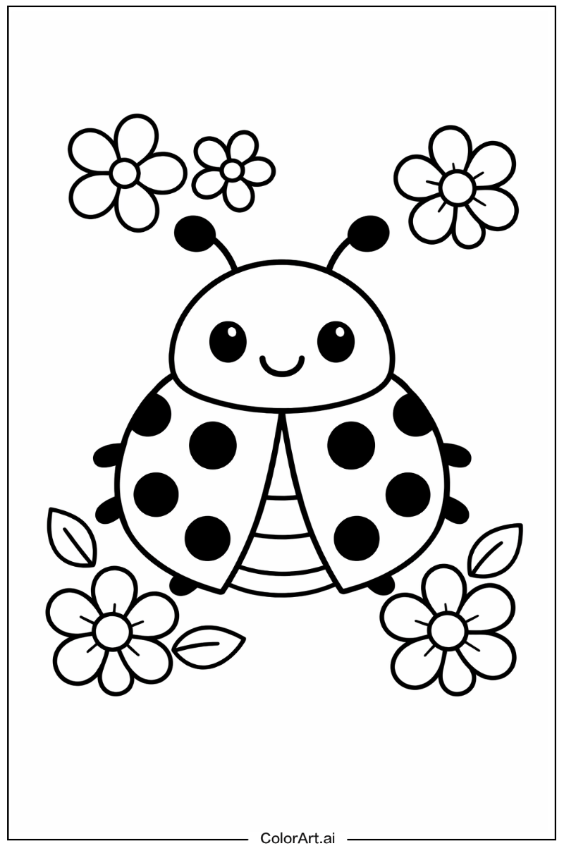 Ladybug with Flowers 4