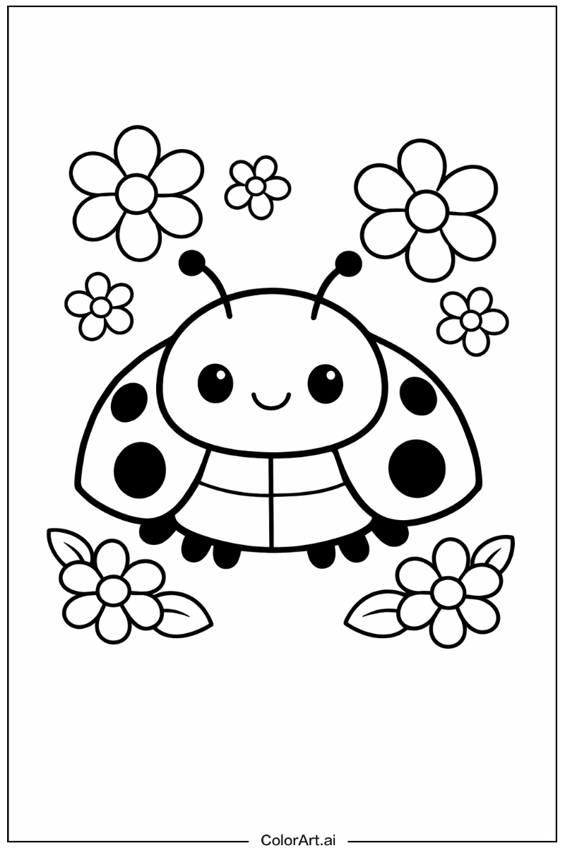 Ladybug with Flowers 5