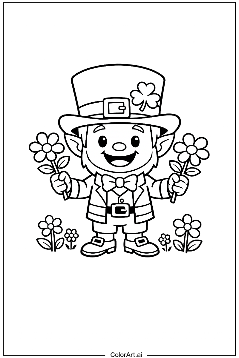 leprechaun with Flowers 2