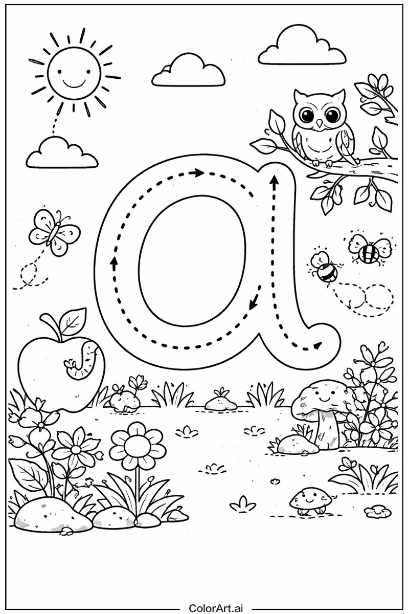 Dotted letter a Letter A Scene