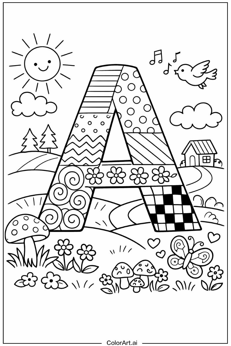 Patterned letter a Letter A Design