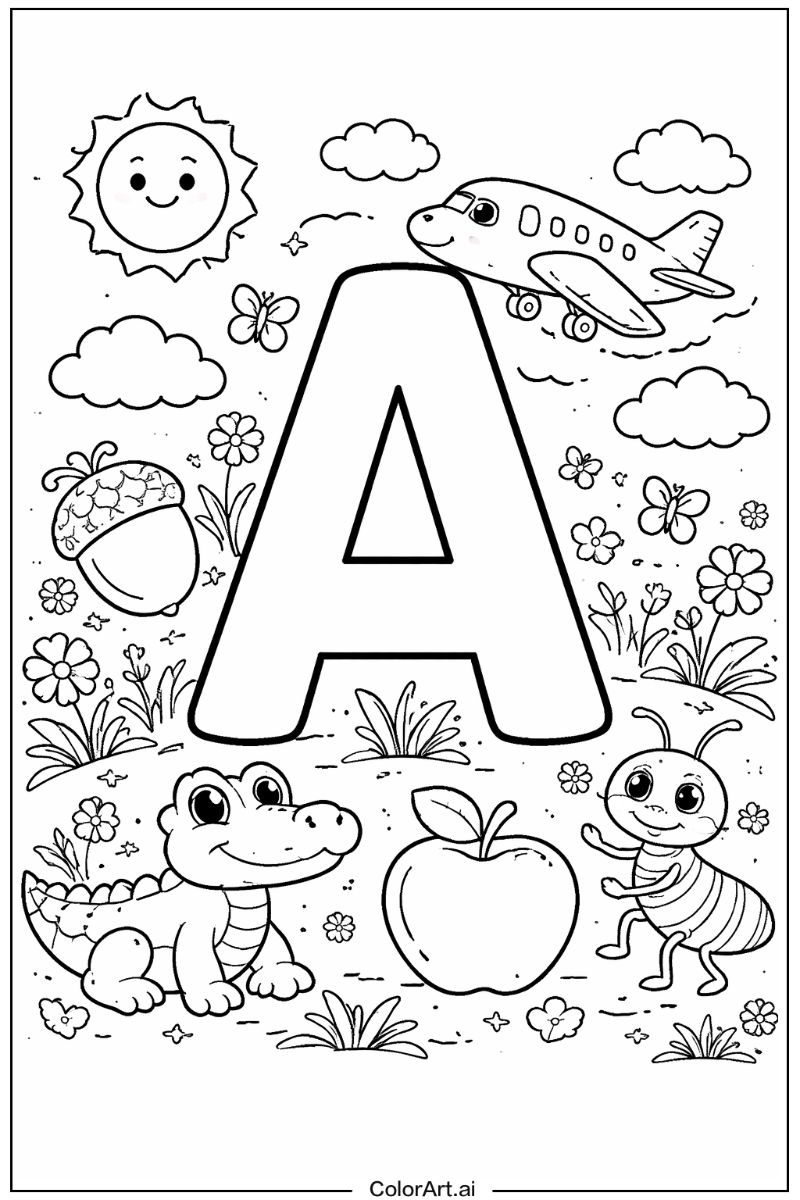 Alphabet a Letter A Scene