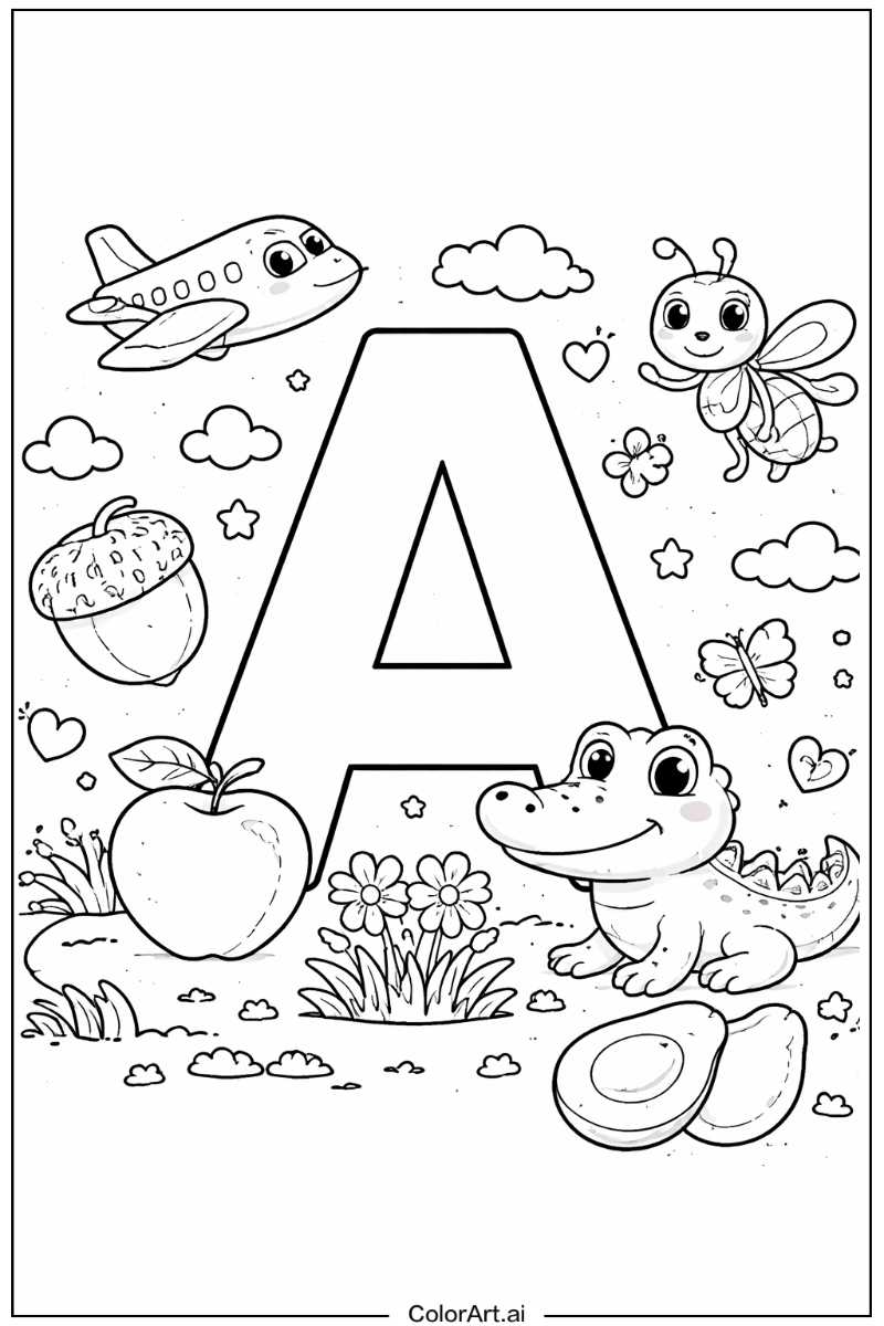 Letter A with Abc letter a Theme