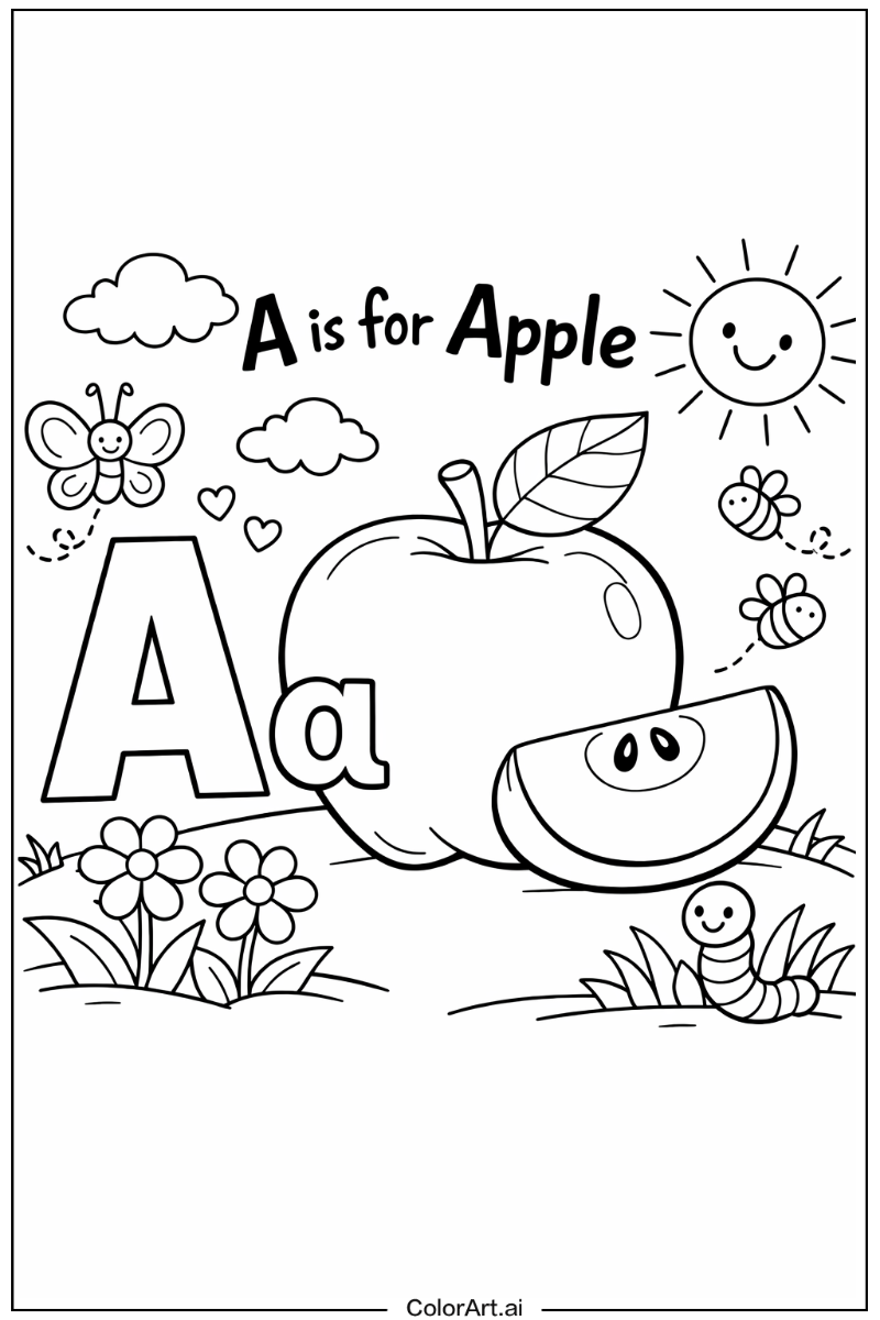 A is for apple Letter A Scene