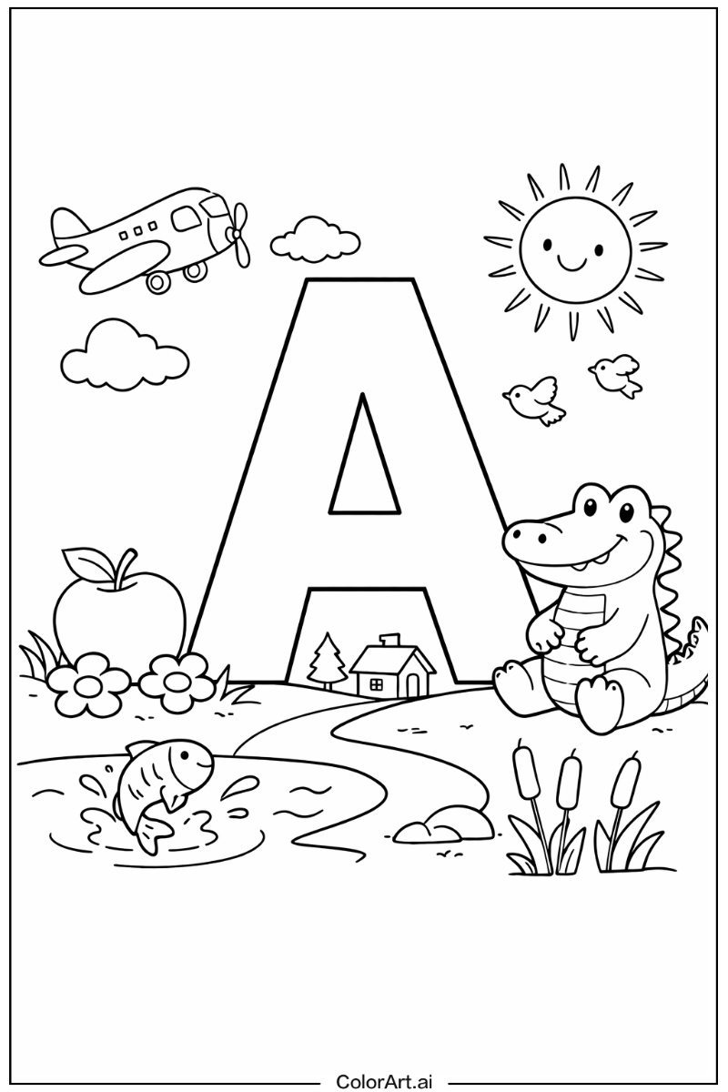 Uppercase a Letter A Design