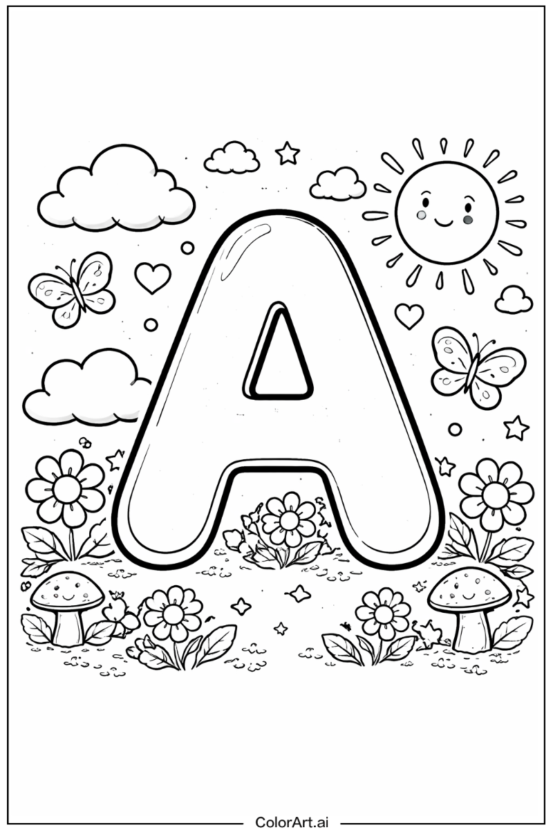 Letter A with Bubble letter a Theme 2