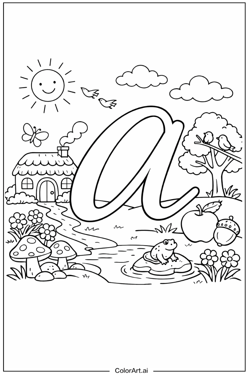 Cursive a Letter A Scene 2