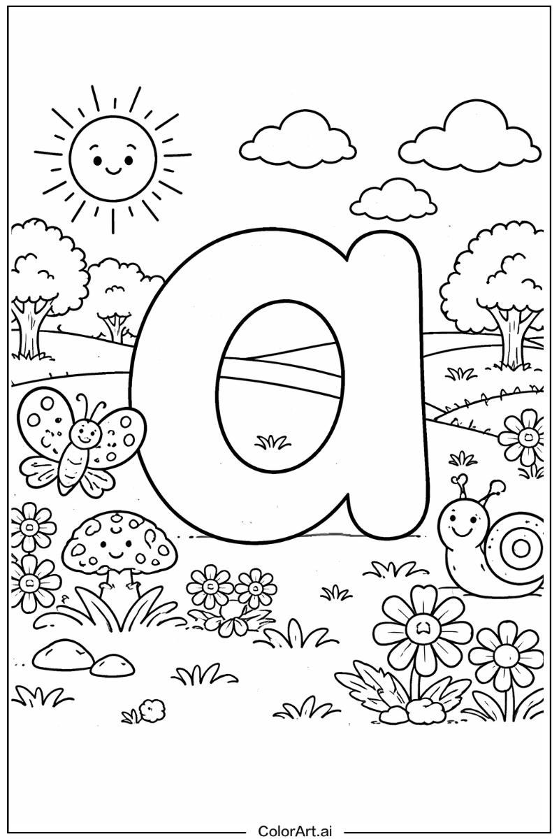 Lowercase a Letter A Scene