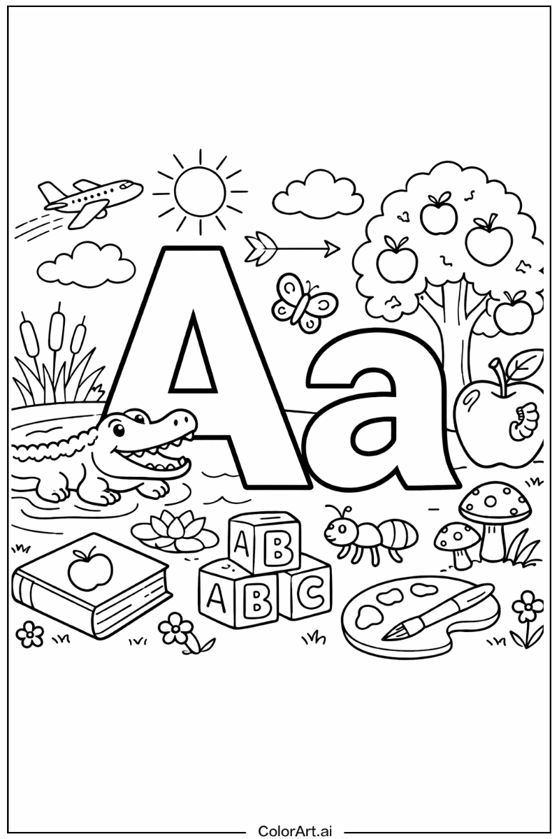 Letter A with Bold letter a Theme 2