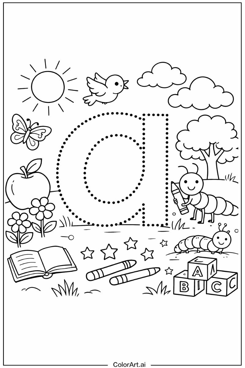 Dotted letter a Letter A Scene 2