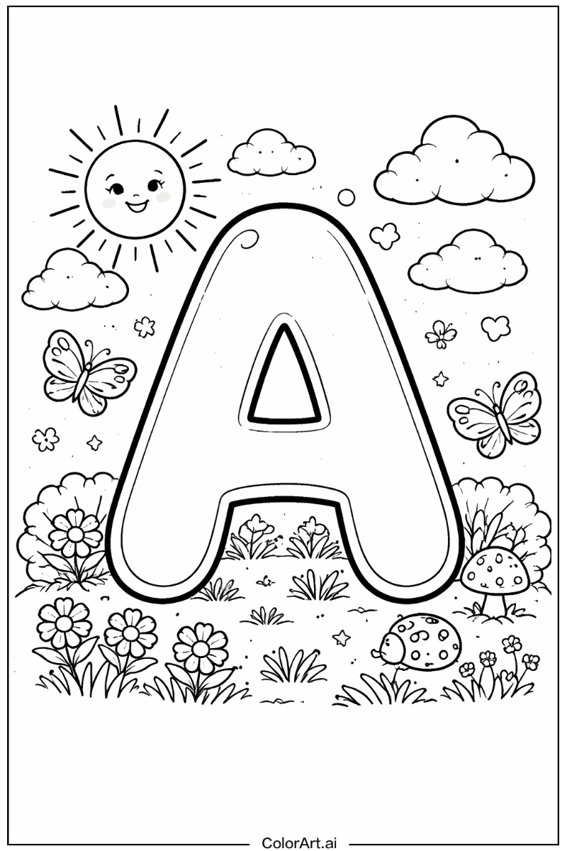 Letter A with Bubble letter a Theme