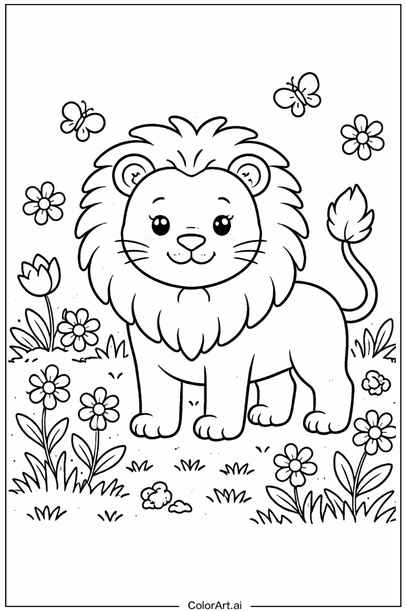 Lion in a Garden 2