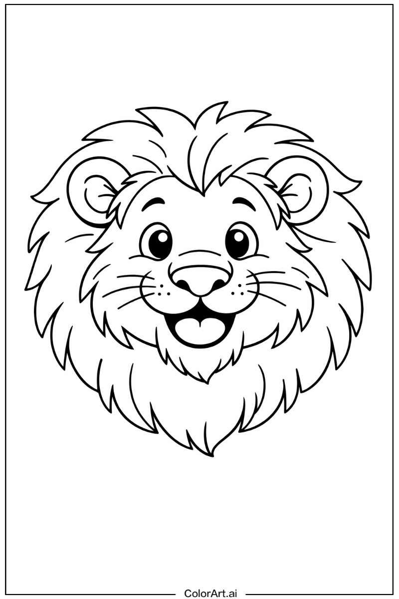 Happy Lion Portrait