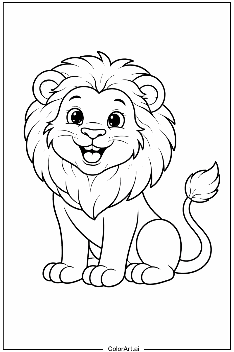 Happy Lion Portrait 3