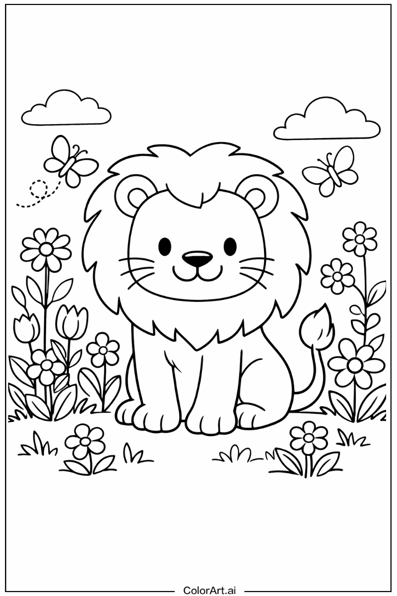 Lion in a Garden 4