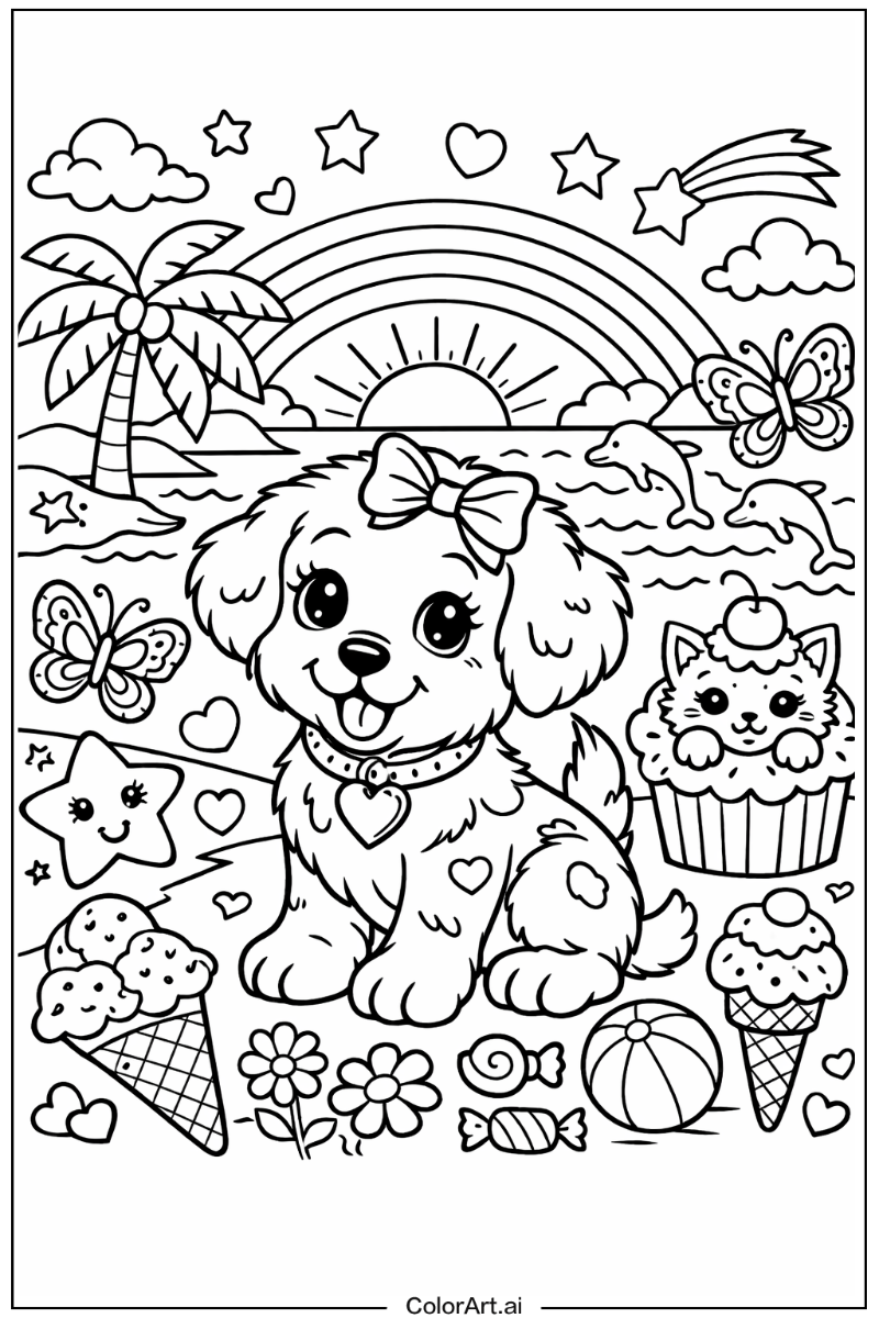 Lisa frank with Puppy Theme