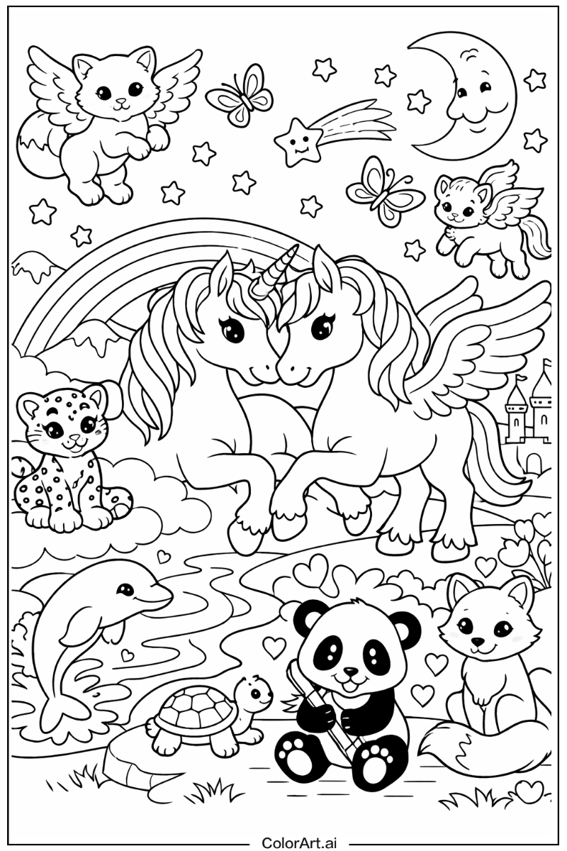 Lisa frank with Fantasy animals Theme