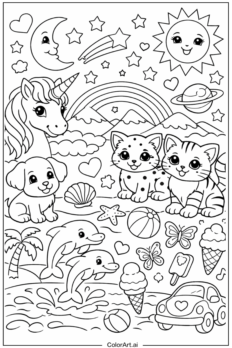 Glitter Lisa frank Scene