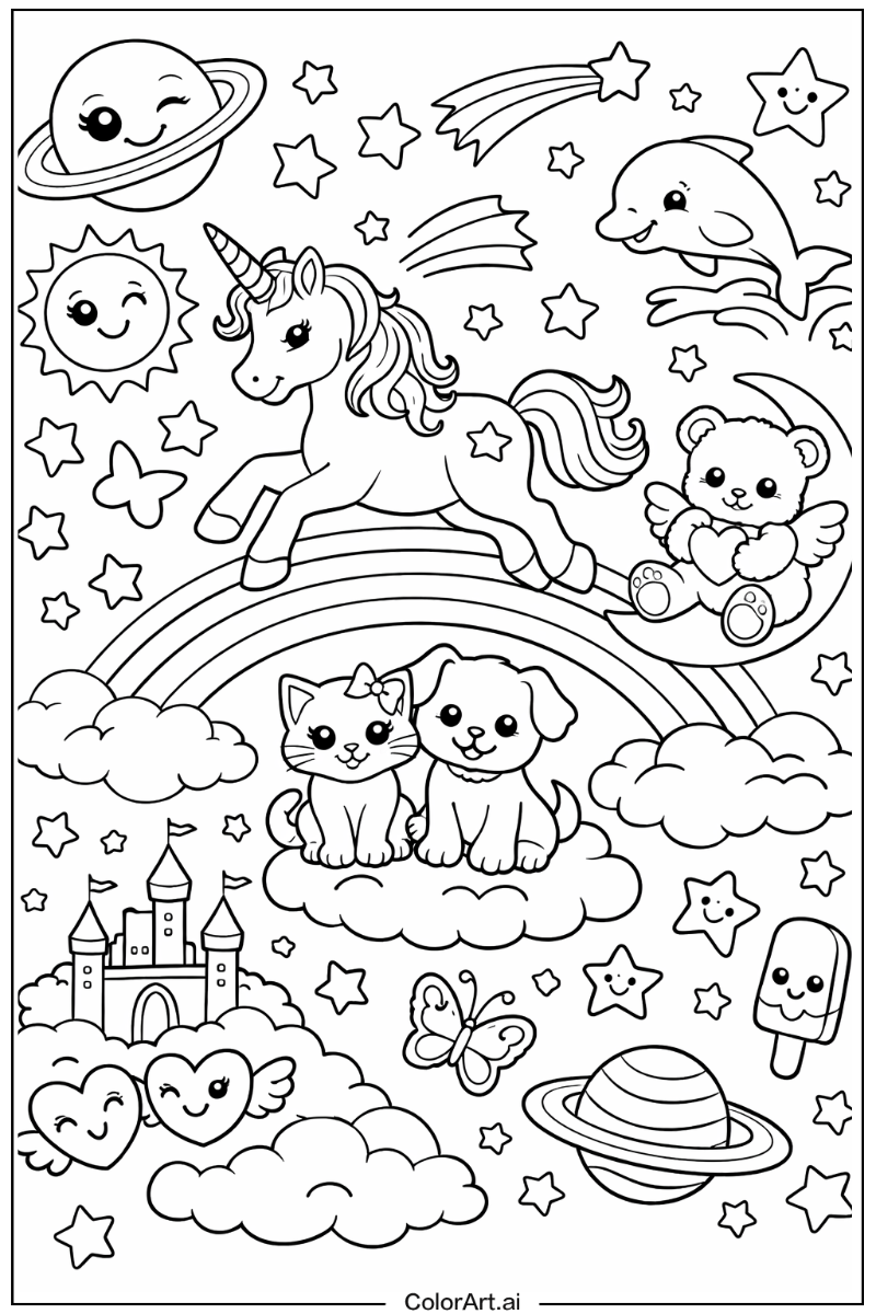 Lisa frank with Stars Theme