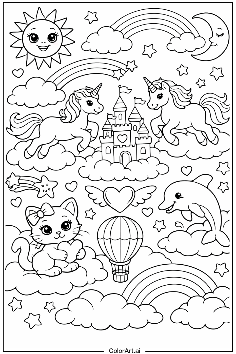 Clouds Lisa frank Scene