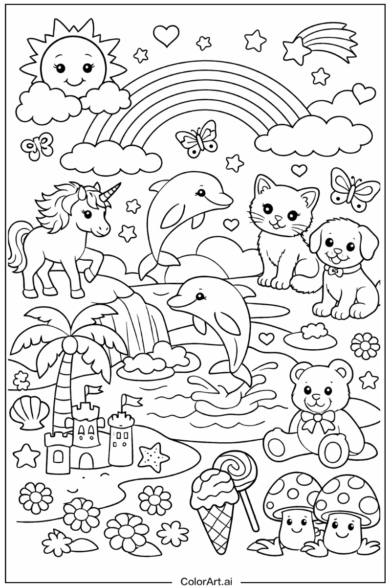 Lisa frank with Rainbow colors Theme