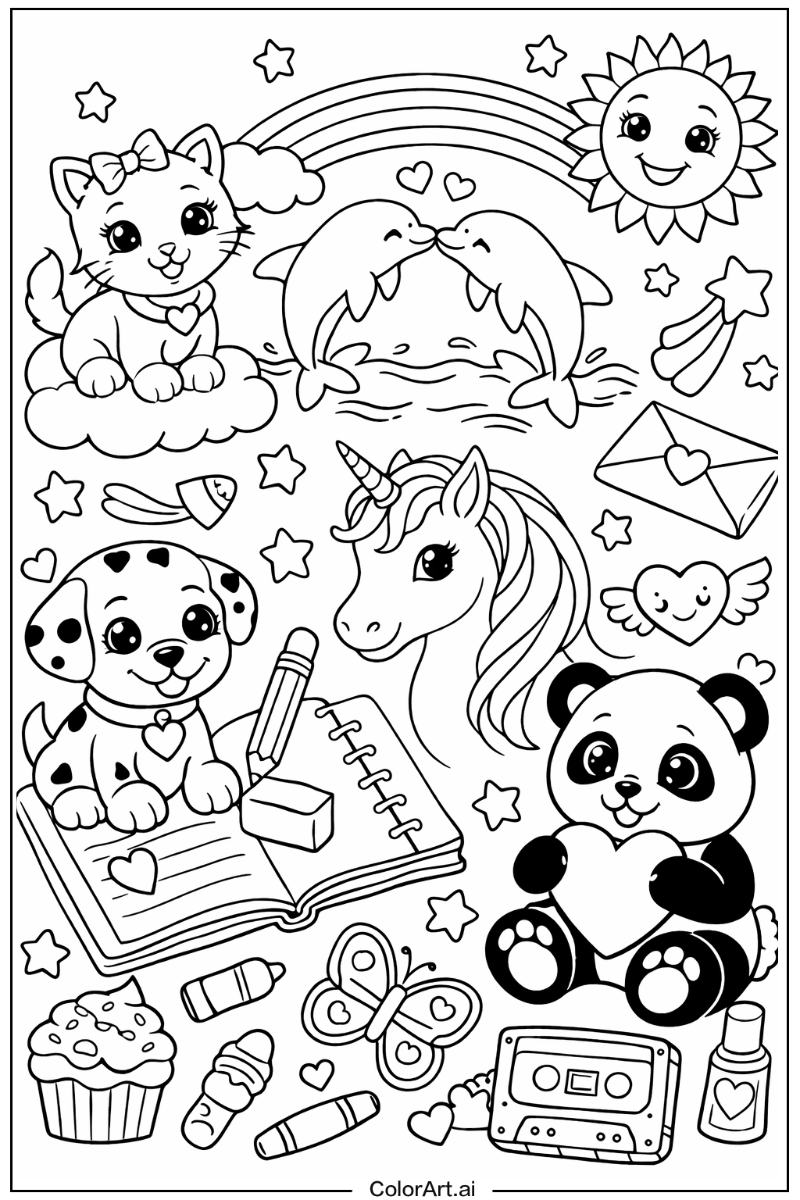Lisa frank with Stationery Theme