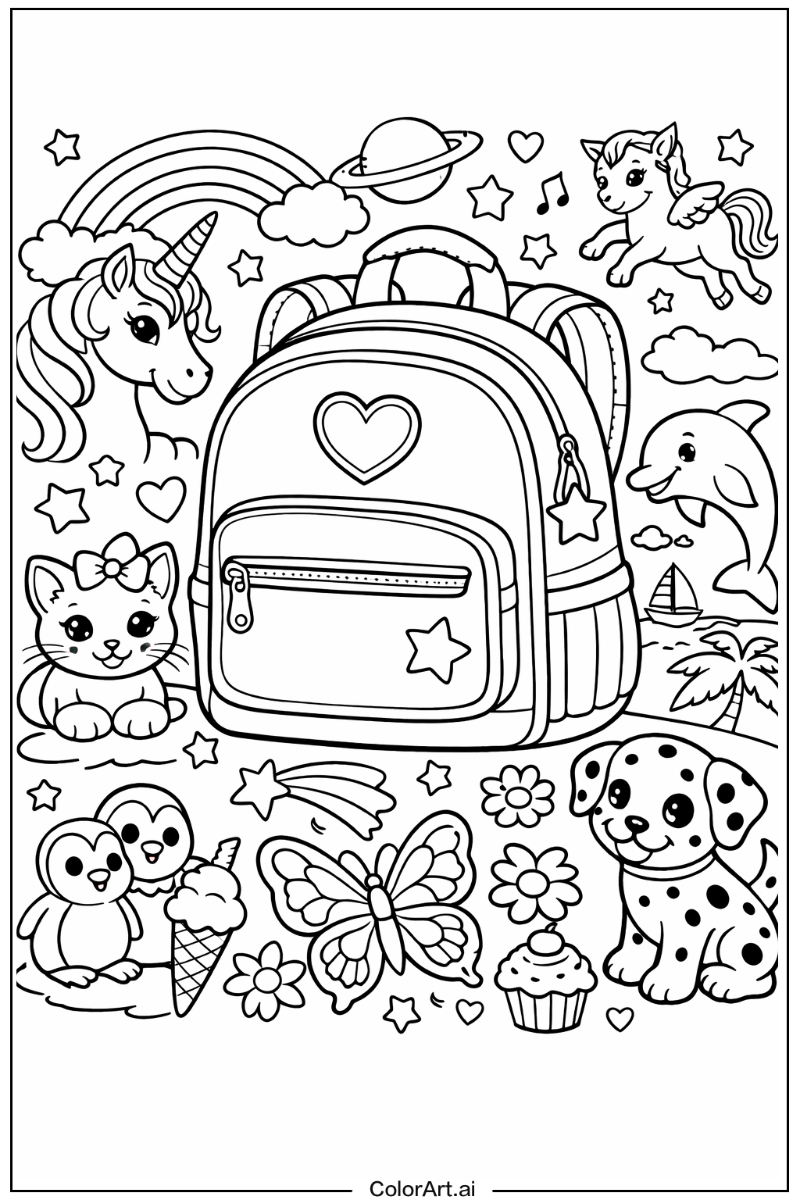 Lisa frank with Backpack Theme