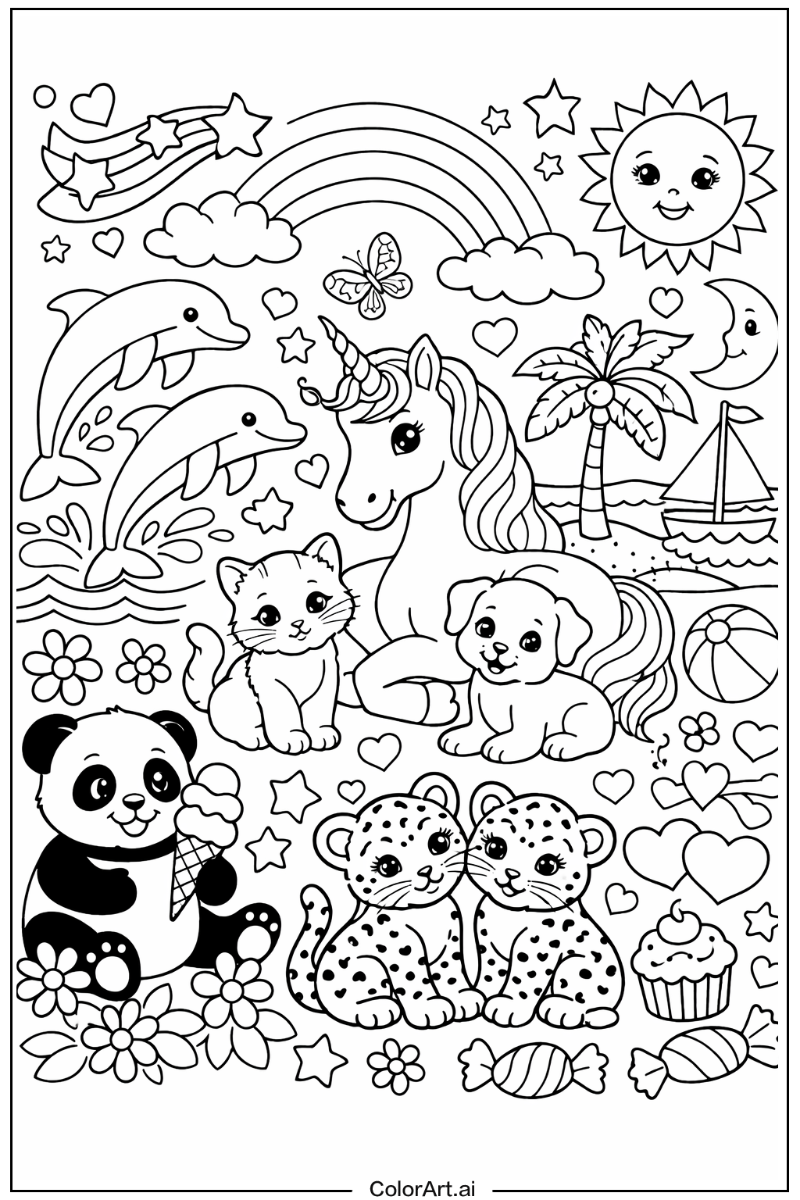 Lisa frank with Colorful patterns Theme