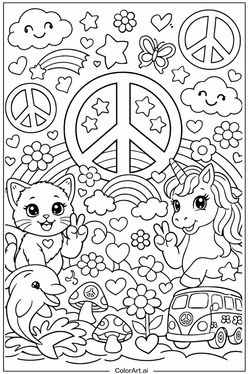 Peace signs Lisa frank Design