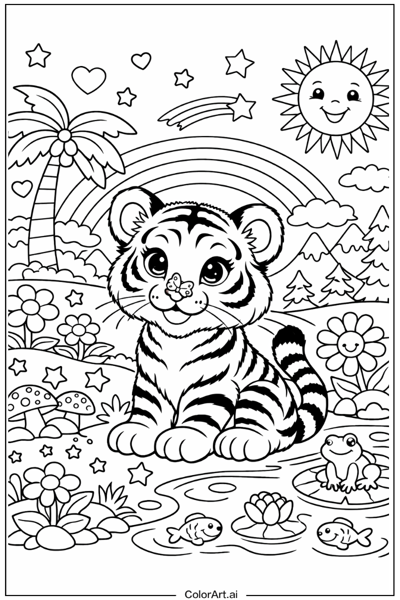 Lisa frank with Tiger Theme