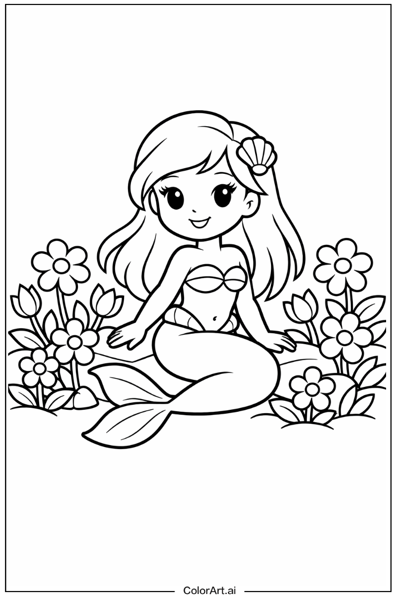 little mermaid in a Garden 2