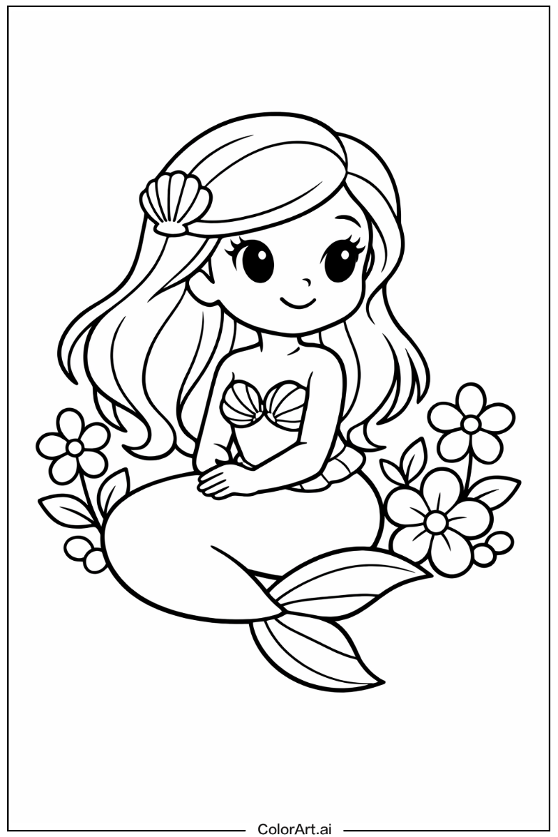 little mermaid with Flowers 2