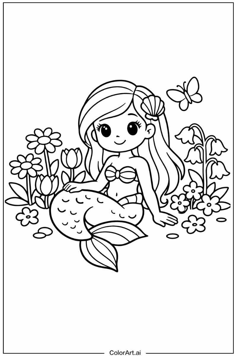 little mermaid in a Garden 4
