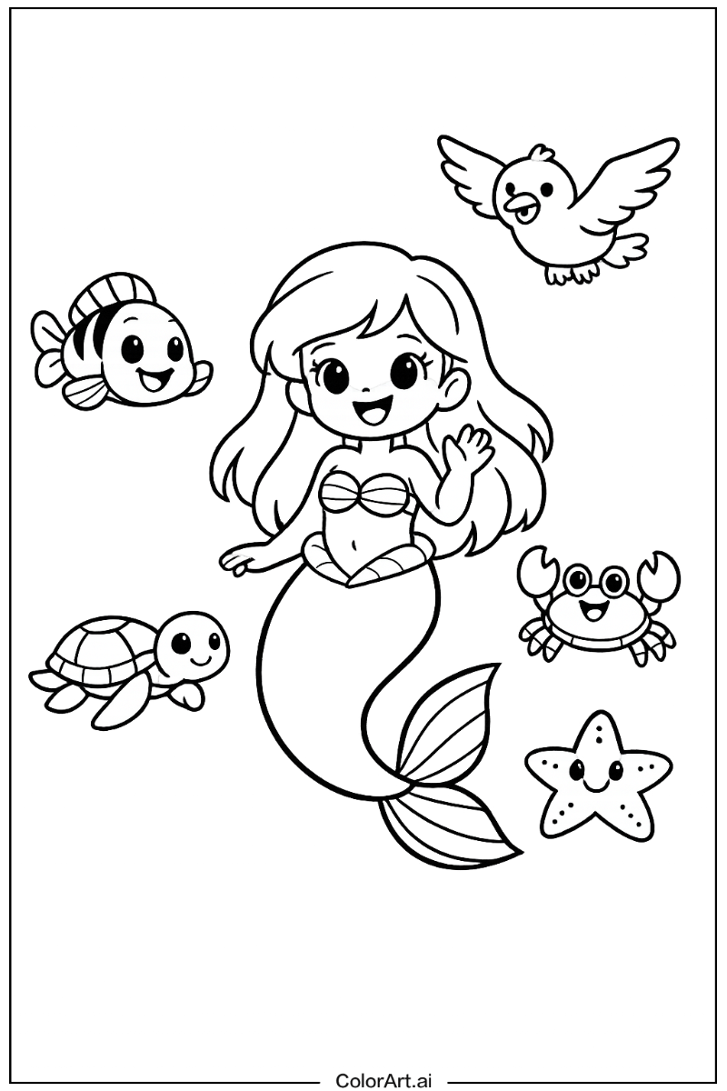 little mermaid with Friends 4