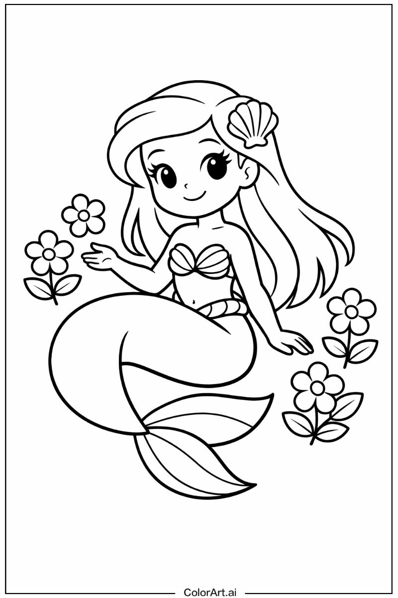 little mermaid with Flowers 4