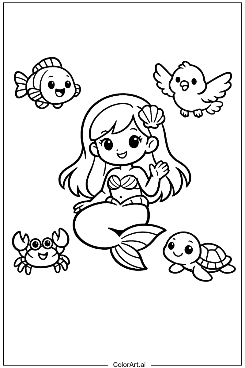 little mermaid with Friends 1