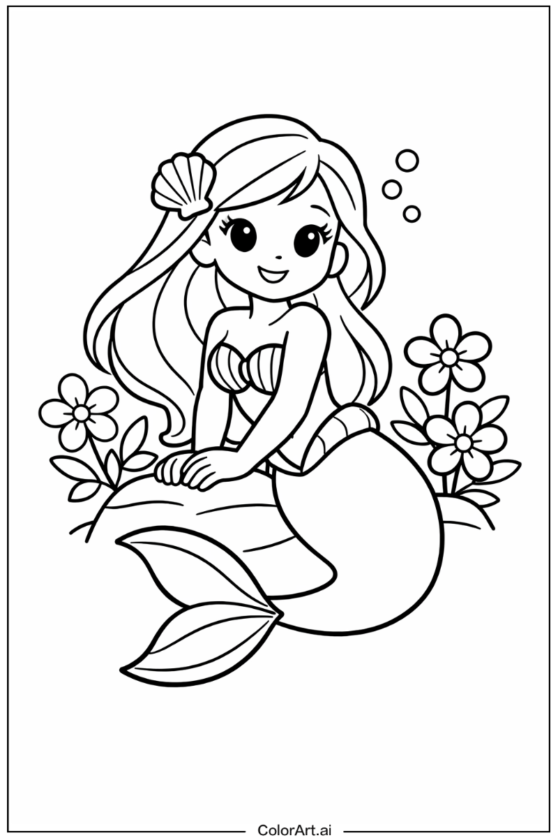 little mermaid with Flowers 1