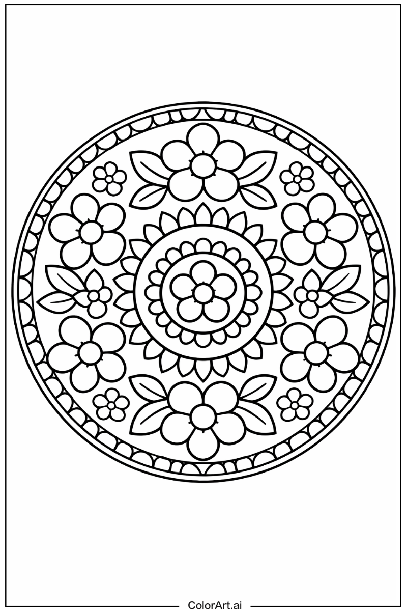 mandala with Flowers 3