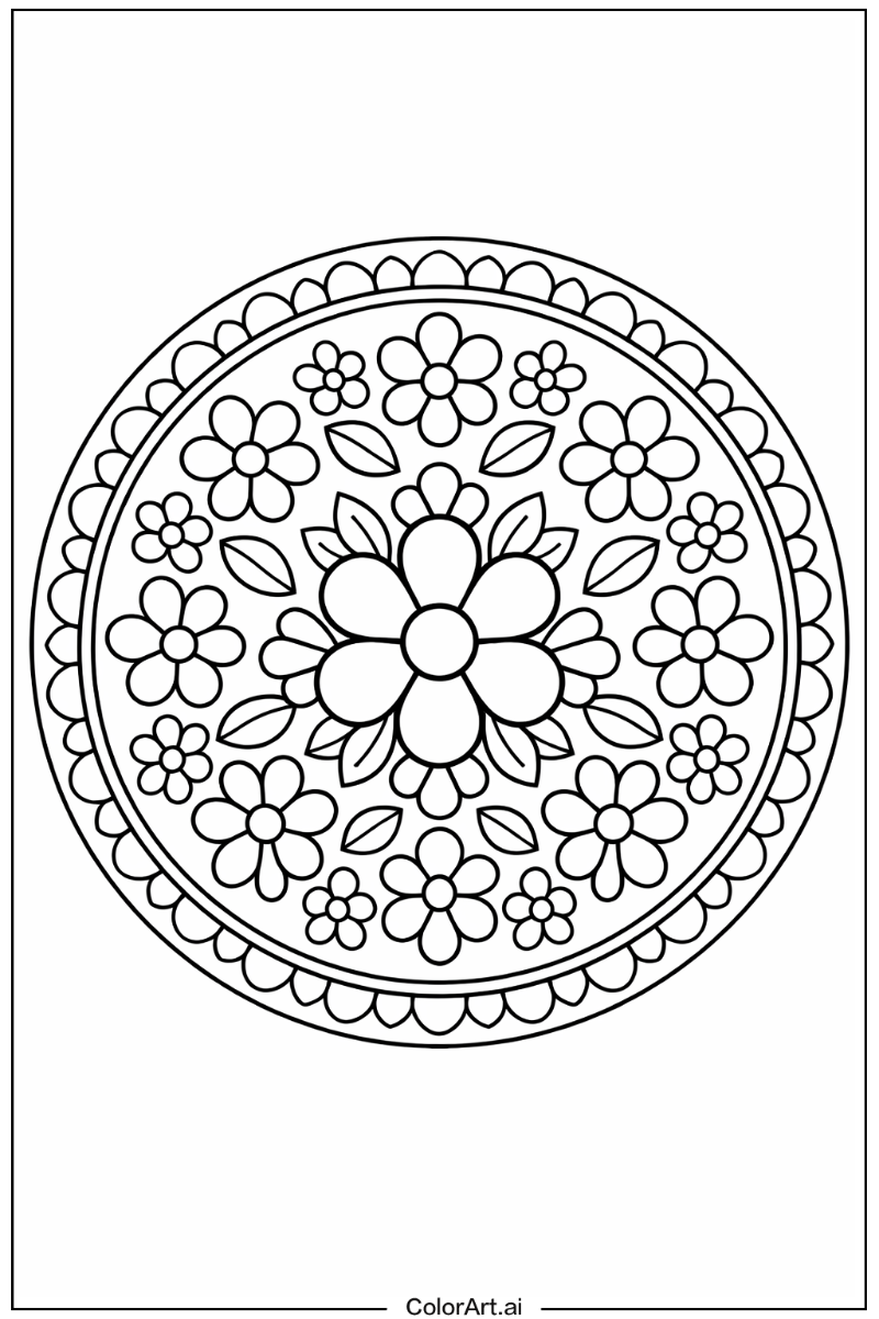mandala with Flowers 5