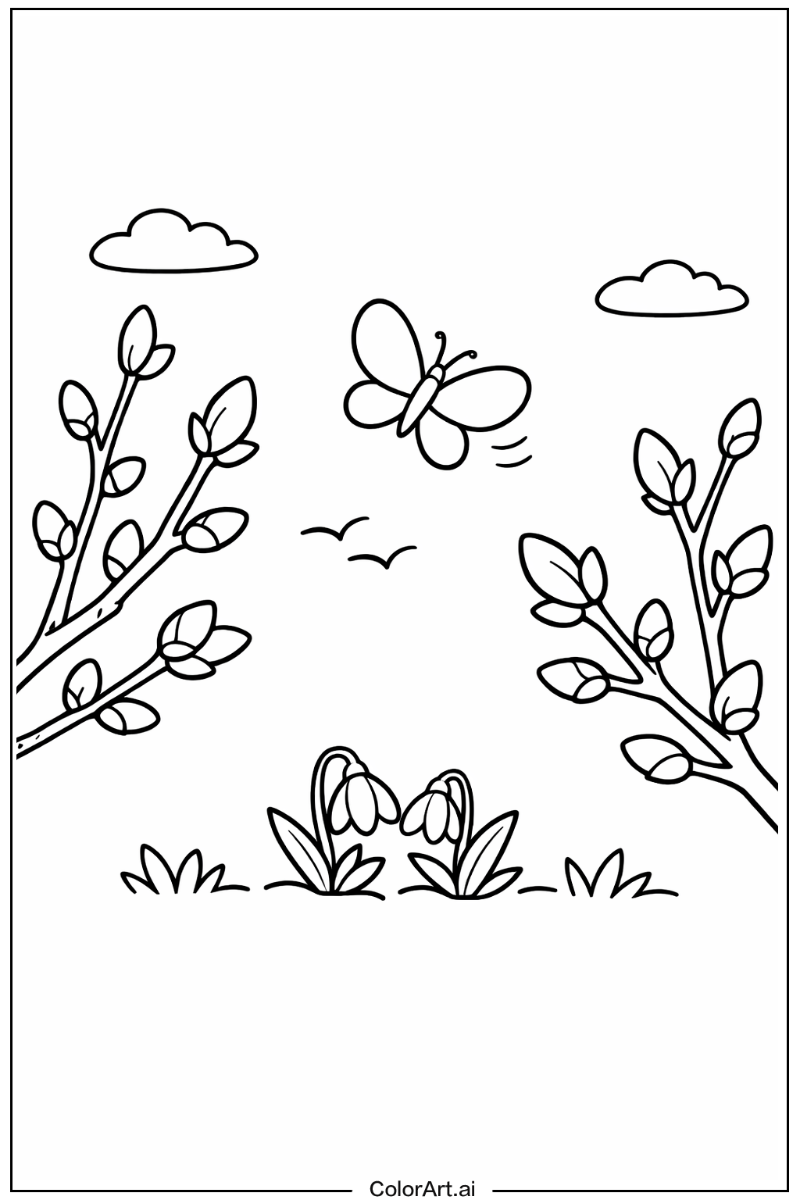 Spring buds March Scene