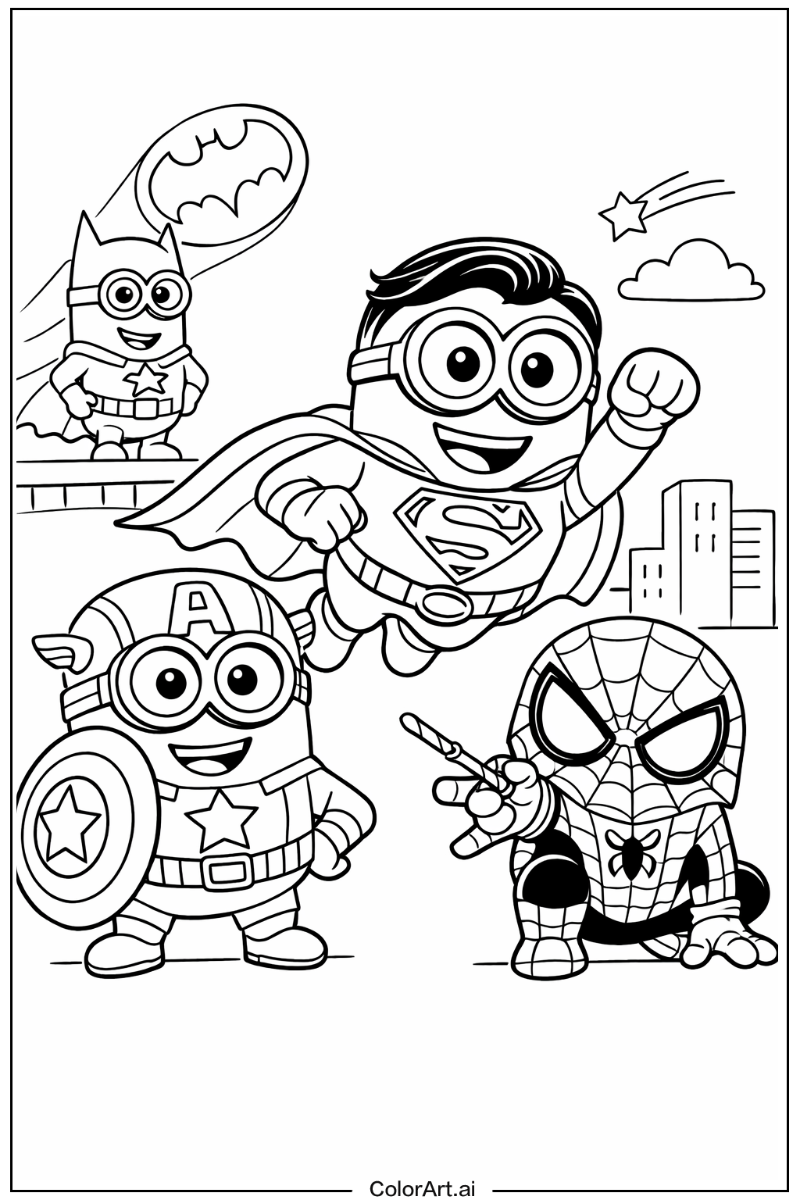 Minions with Minions superhero costume Theme