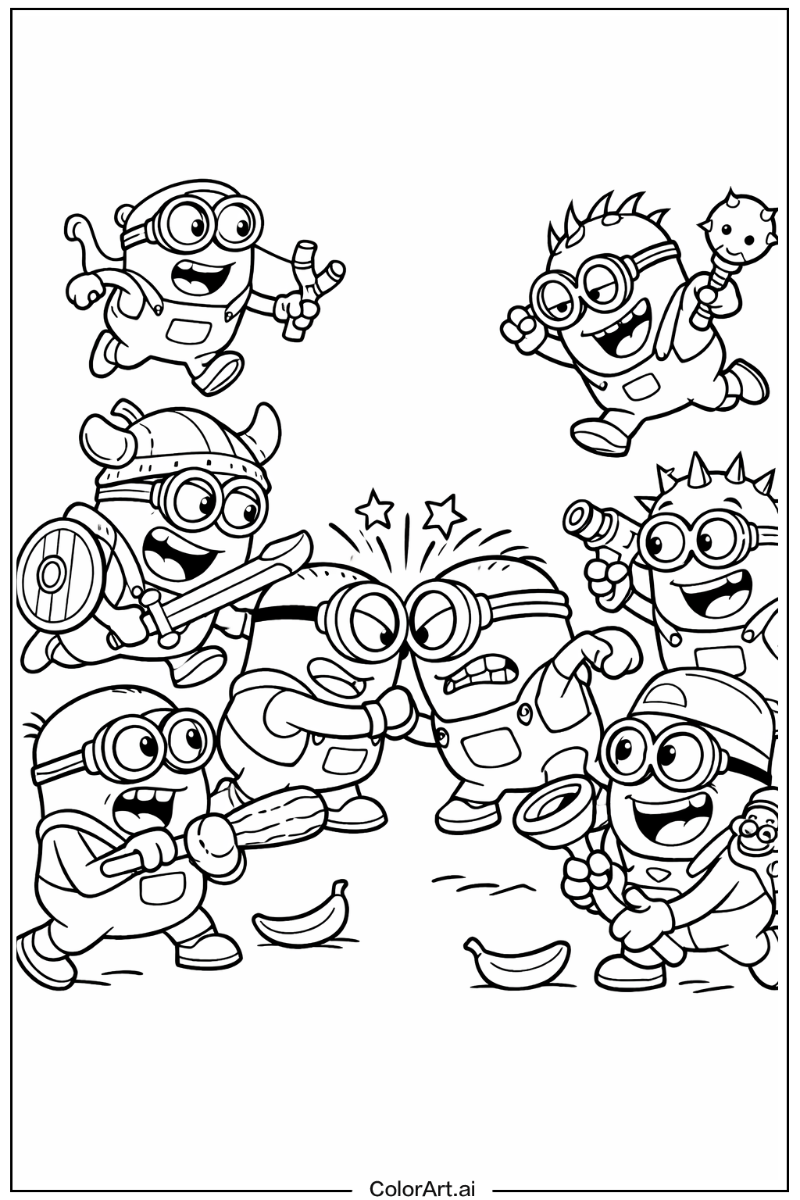 Minions fighting Minions Design