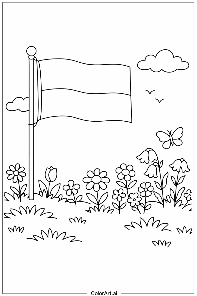 monaco flag in a Garden 2