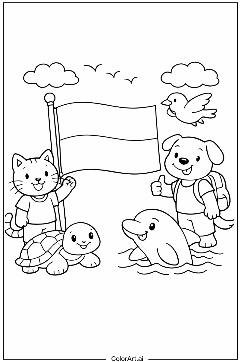 monaco flag with Friends 2