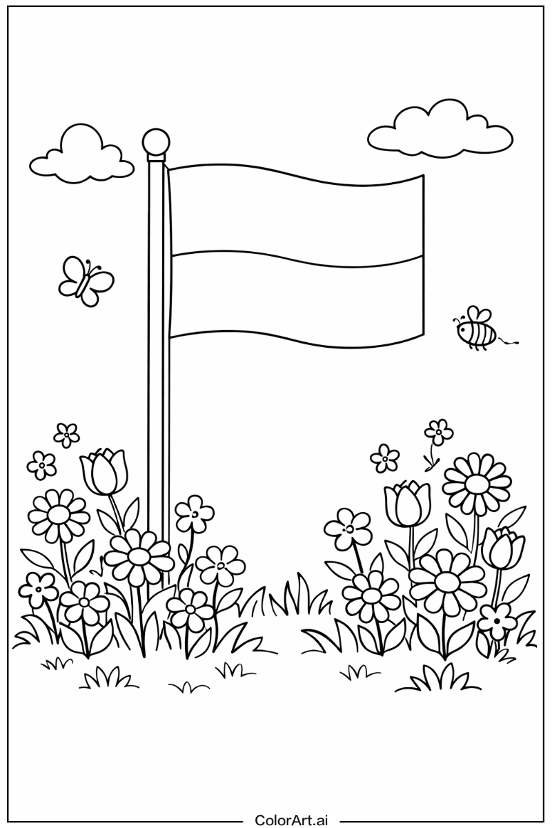 monaco flag in a Garden 3