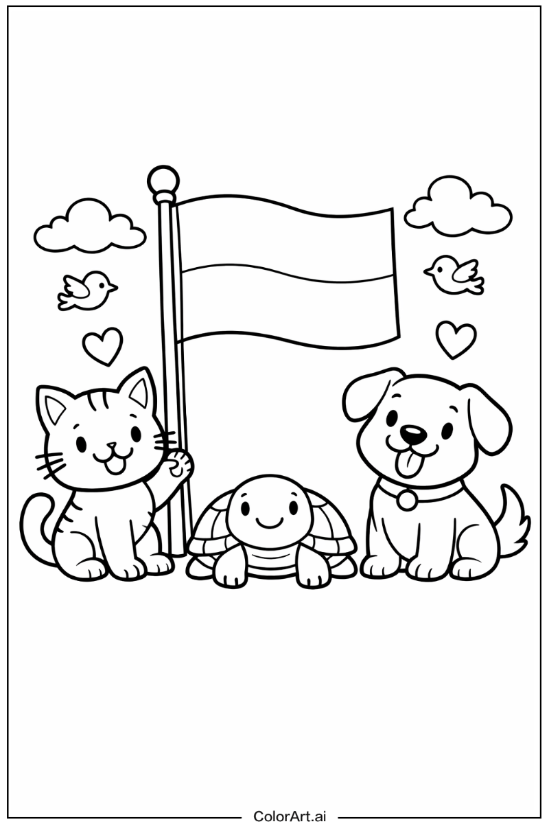 monaco flag with Friends 3