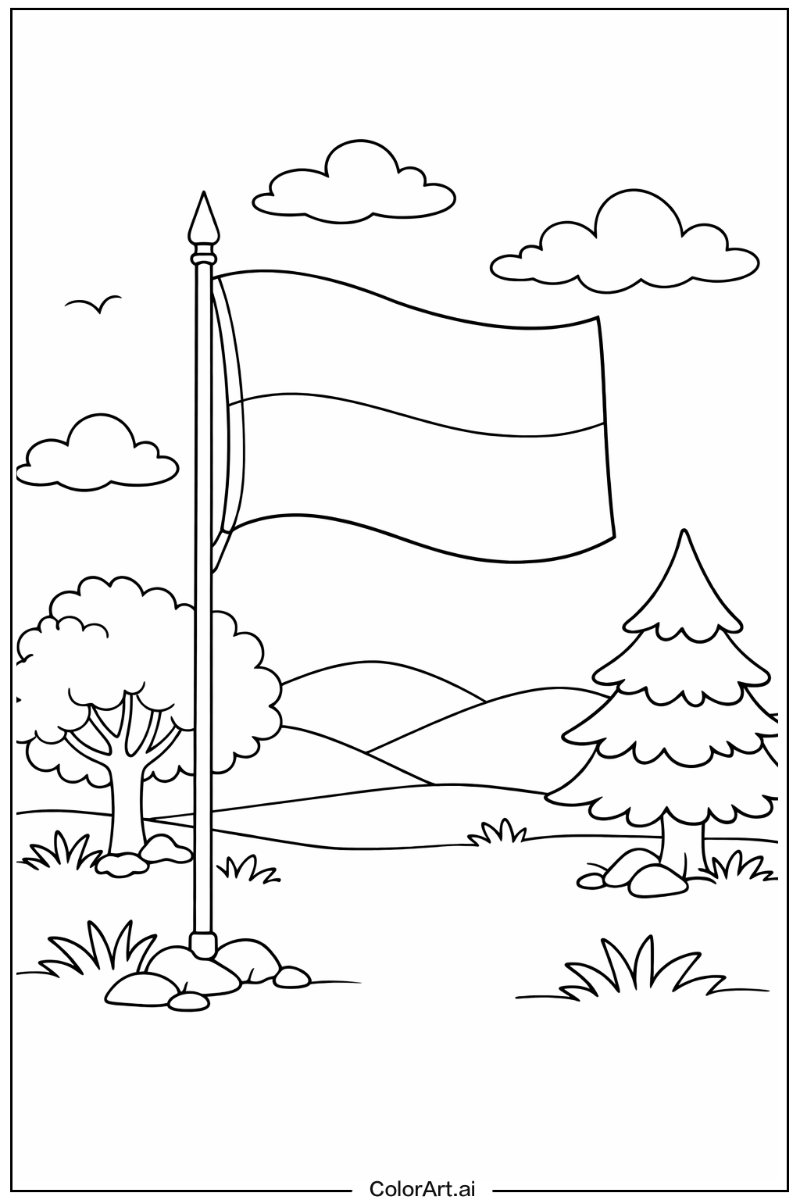 monaco flag in Nature 3