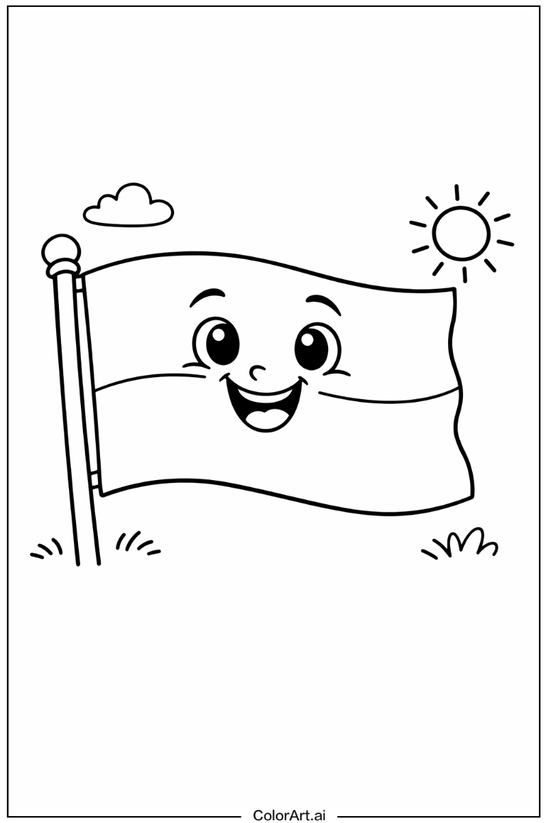 Smiling monaco flag 3